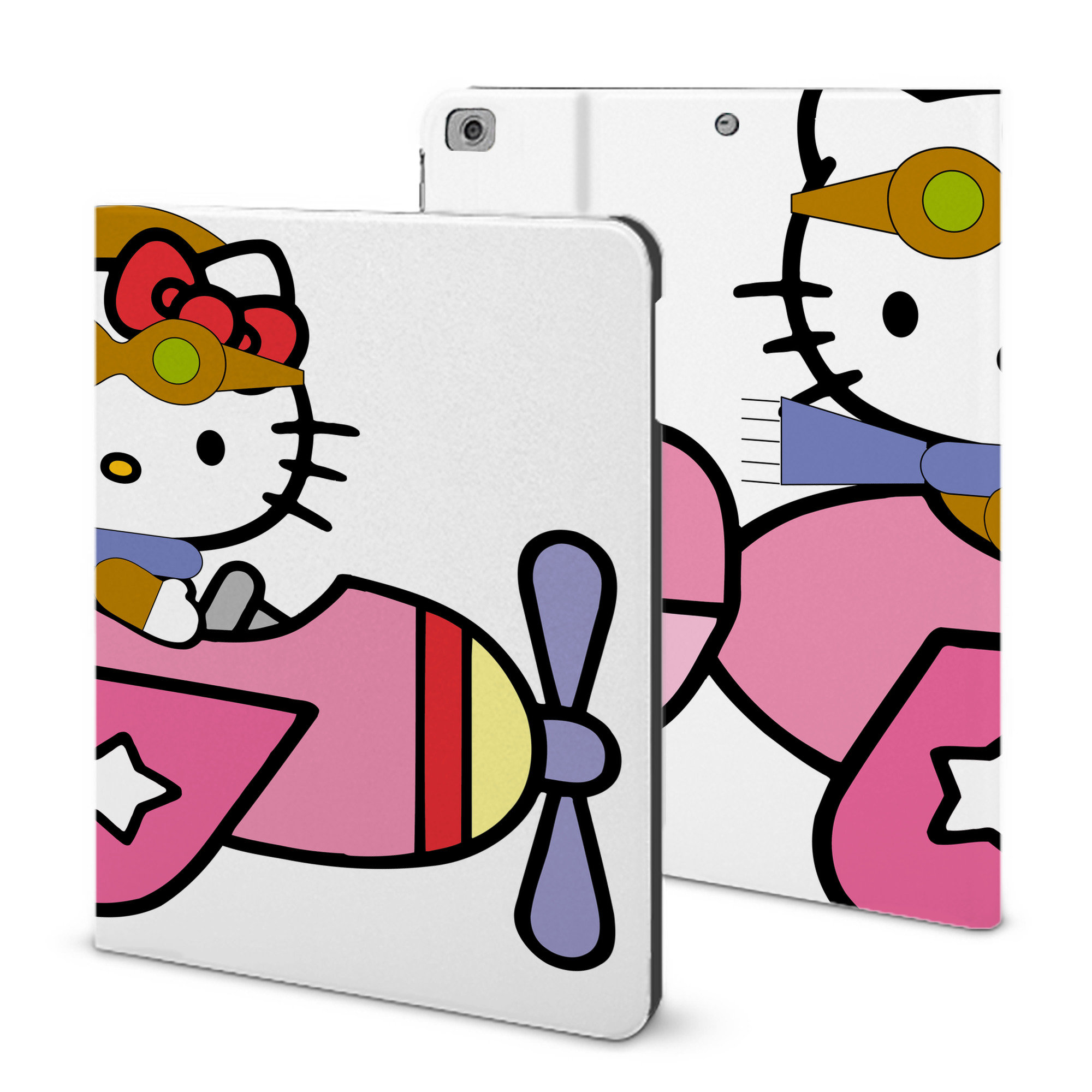 （画像用） Hello Kitty ハローキティ IPad ケース ブック型 PUレザー TPU 耐衝撃 軽量 薄型 ペン収納なし 全面保護 IPad 各モデル対応